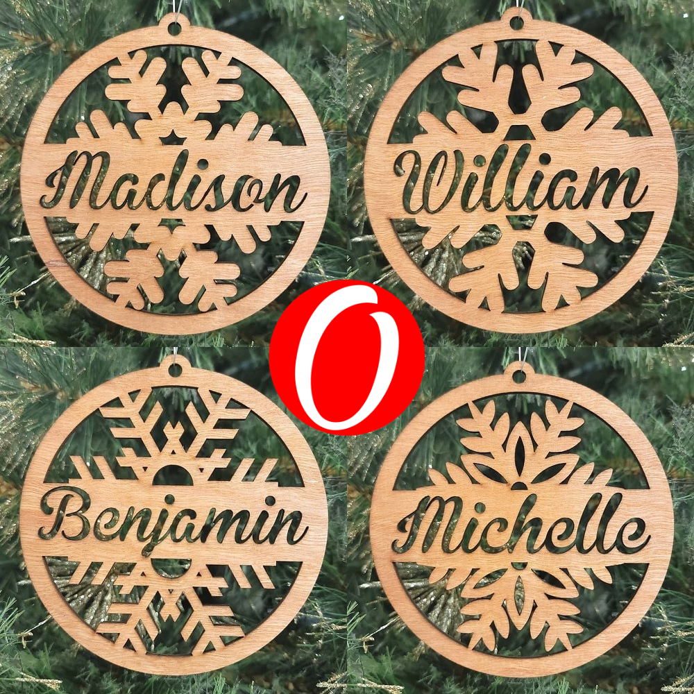 Personalized Wooden Snowflakes Ornaments