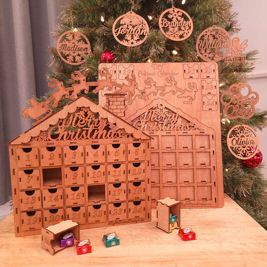 DIY wooden advent calendar kit assembled – English version | Ornemoi