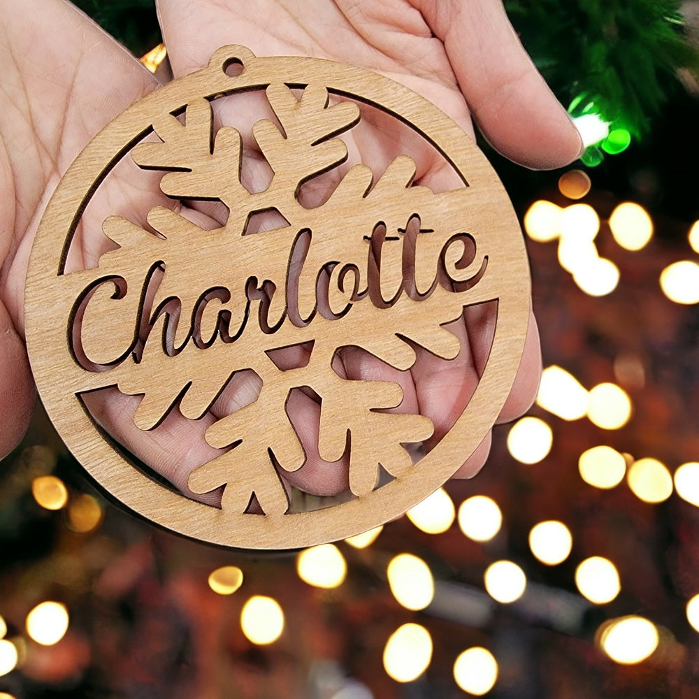 Personalized Wooden Snowflakes Ornaments